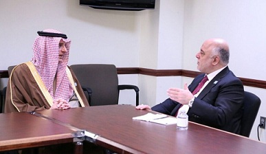 رئيس الوزراء حيدر العبادي مع وزير الخارجية السعودي 