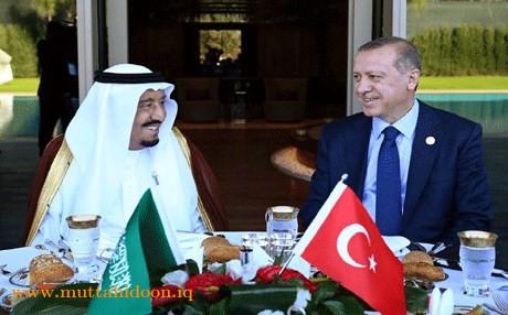  رجب طيب أردوغان مع العاهل السعودي