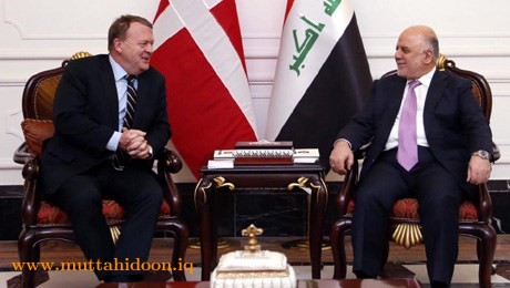 رئيسا الوزراء العراقي حيدر العبادي ونظيره الدنماركي
