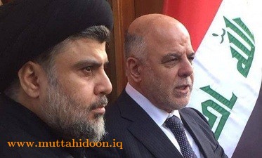 مقتدى الصدر ورئيس الوزراء العراقي حيدر العبادي