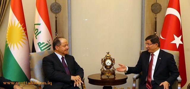 مسعود البارزاني،  رئيس الوزراء التركي، احمد داود اوغلو