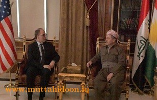 رئيس إقليم كوردستان مسعود بارزاني مع سفير الولايات المتحدة الأمريكية