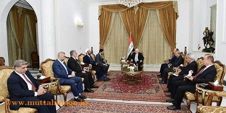 رئيس الجمهورية فؤاد معصوم مع وفد التيار الصدري